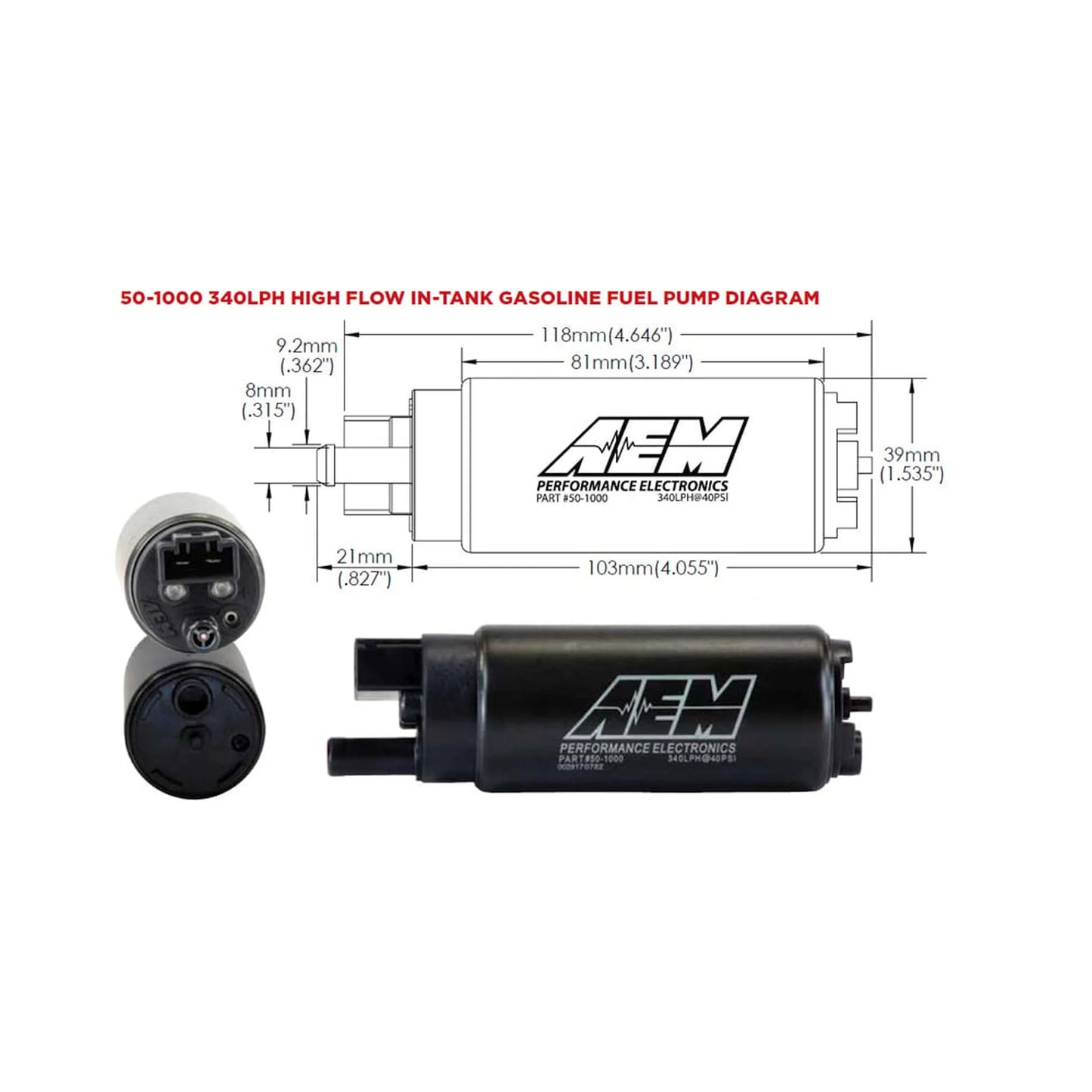 AEM HIGH FLOW IN-TANK FUEL PUMP (HONDA/ACURA)