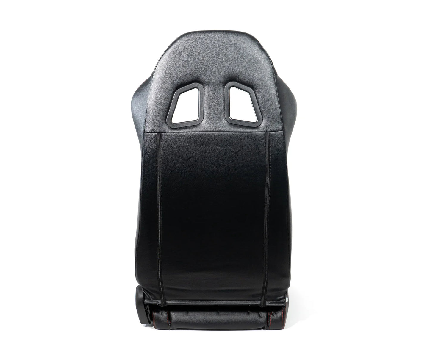 NRG Reclinable Racing Seat Black Leather w/ Red Stitching