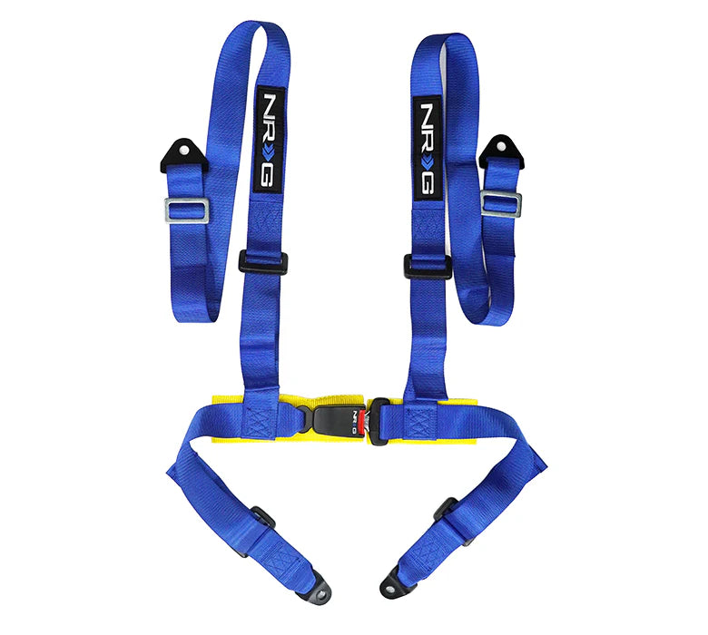 NRG 4 Point Seat Belt Harness Buckle Up (Blue)