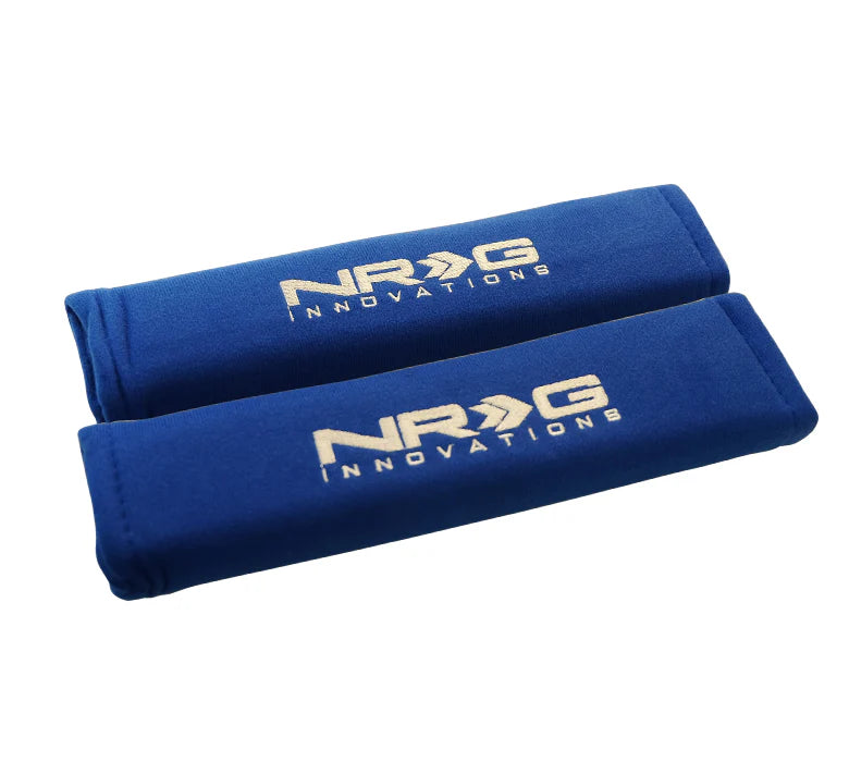 NRG Seat Belt Pads 2.7" Wide X 11" 2 Piece Short (Blue)