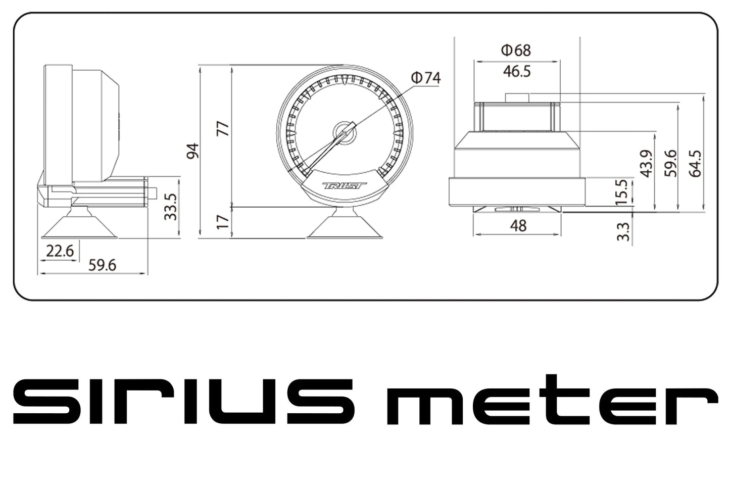 GReddy Sirius 74mm Boost Pressure Gauge