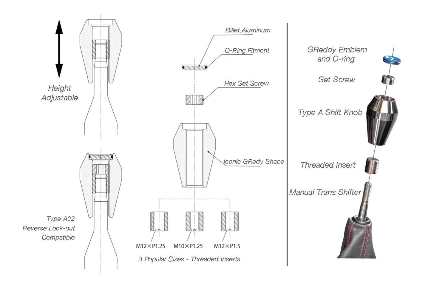 GREDDY SHIFT KNOB A01-HIGH TYPE
