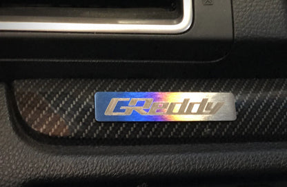Greddy Small "Burnt Ti" Titanium Logo Emblem