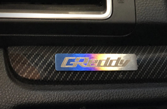Greddy Small "Burnt Ti" Titanium Logo Emblem