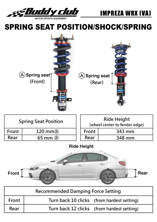 BUDDY CLUB SPORT SPEC COILOVERS (SUBARU)