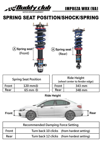 BUDDY CLUB SPORT SPEC COILOVERS (SUBARU)
