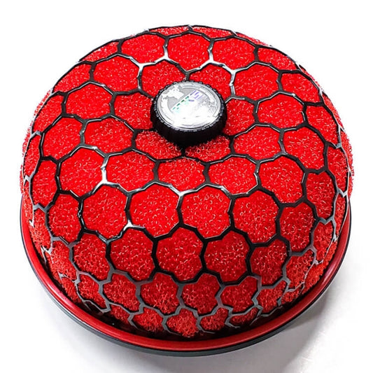 HKS Super Power Flow Air Filter - 200mm Wet 2-layer Red Element / Pipe O.D. 104mm