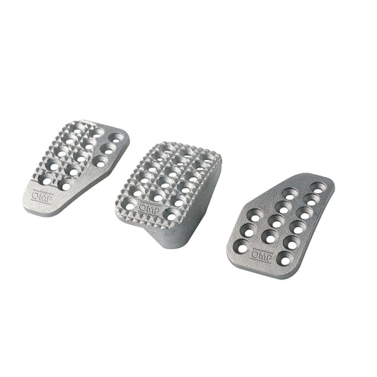OMP 3-Pedal Set W/Reinforced Brake Pedal Sandblasted Aluminum