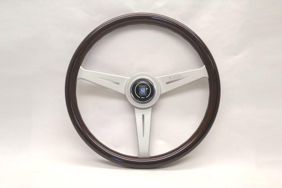 Nardi ND Classic Steering Wheel Wood & White Anodized Spokes (360mm)