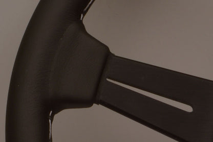 Nardi Classic Steering Wheel grey stitching on Black Leather Grip w/ Black Spoke (330mm)