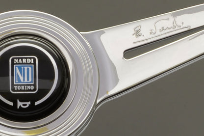 Nardi Classic Steering Wheel White Stitched Black Leather Grip w/ Polished Spoke (360mm)