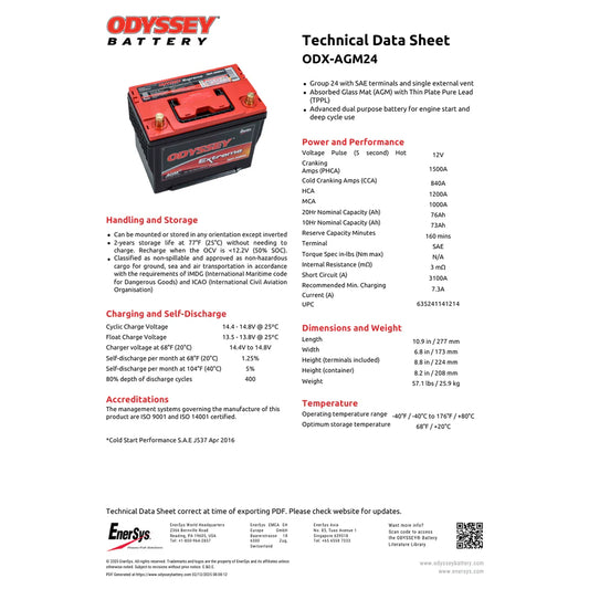 Odyssey Extreme AGM Battery NSB-AGM24
