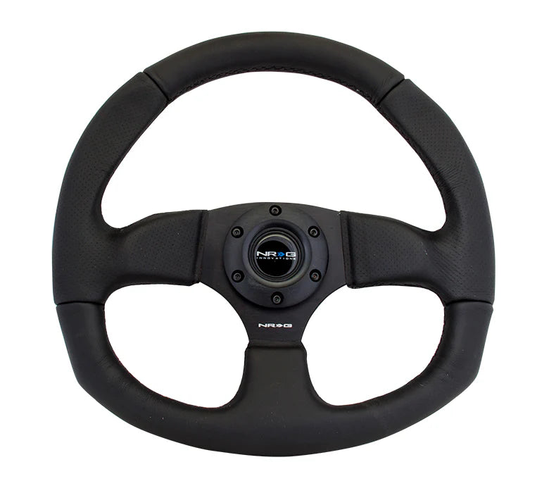NRG Reinforced Steering Wheel Leather Steering Wheel (Black Stitch)
