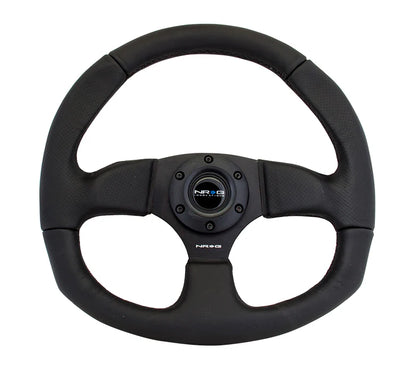 NRG Reinforced Steering Wheel Leather Steering Wheel (Black Stitch)