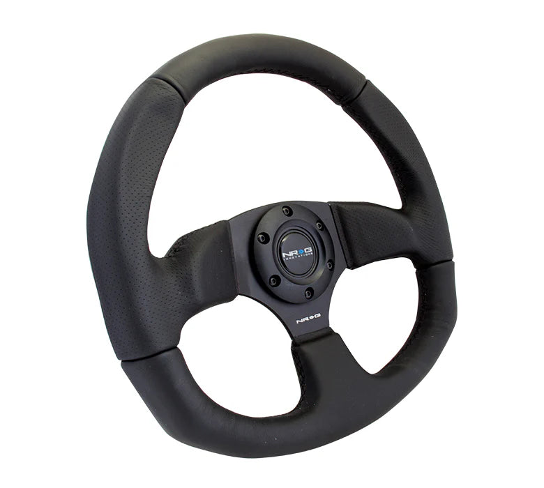 NRG Reinforced Steering Wheel Leather Steering Wheel (Black Stitch)