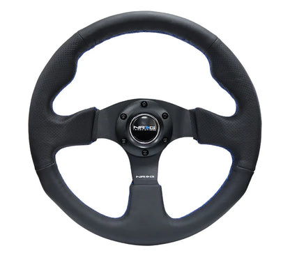 NRG Reinforced Steering Wheel 320mm Sport Leather Steering Wheel (Blue Stitch)