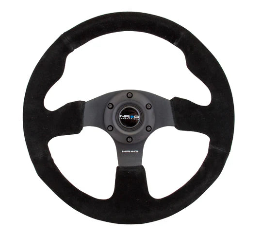 NRG Reinforced Steering Wheel 320mm Suede Steering Wheel (Black Stitch)