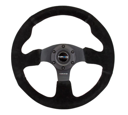 NRG Reinforced Steering Wheel 320mm Suede Steering Wheel (Black Stitch)