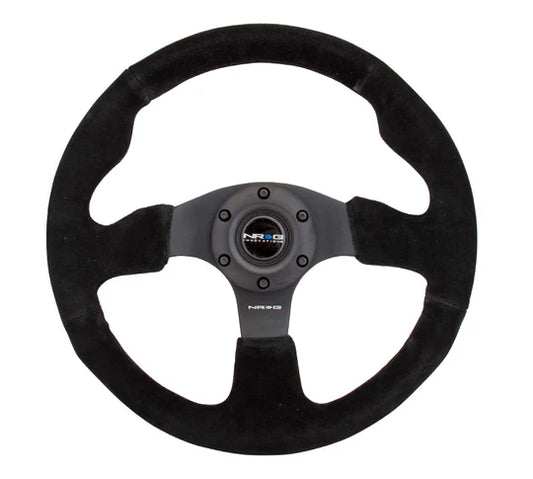 NRG Reinforced Steering Wheel 320mm Suede Steering Wheel (Black Stitch)