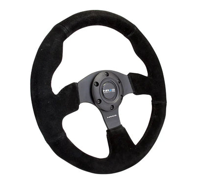 NRG Reinforced Steering Wheel 320mm Suede Steering Wheel (Black Stitch)