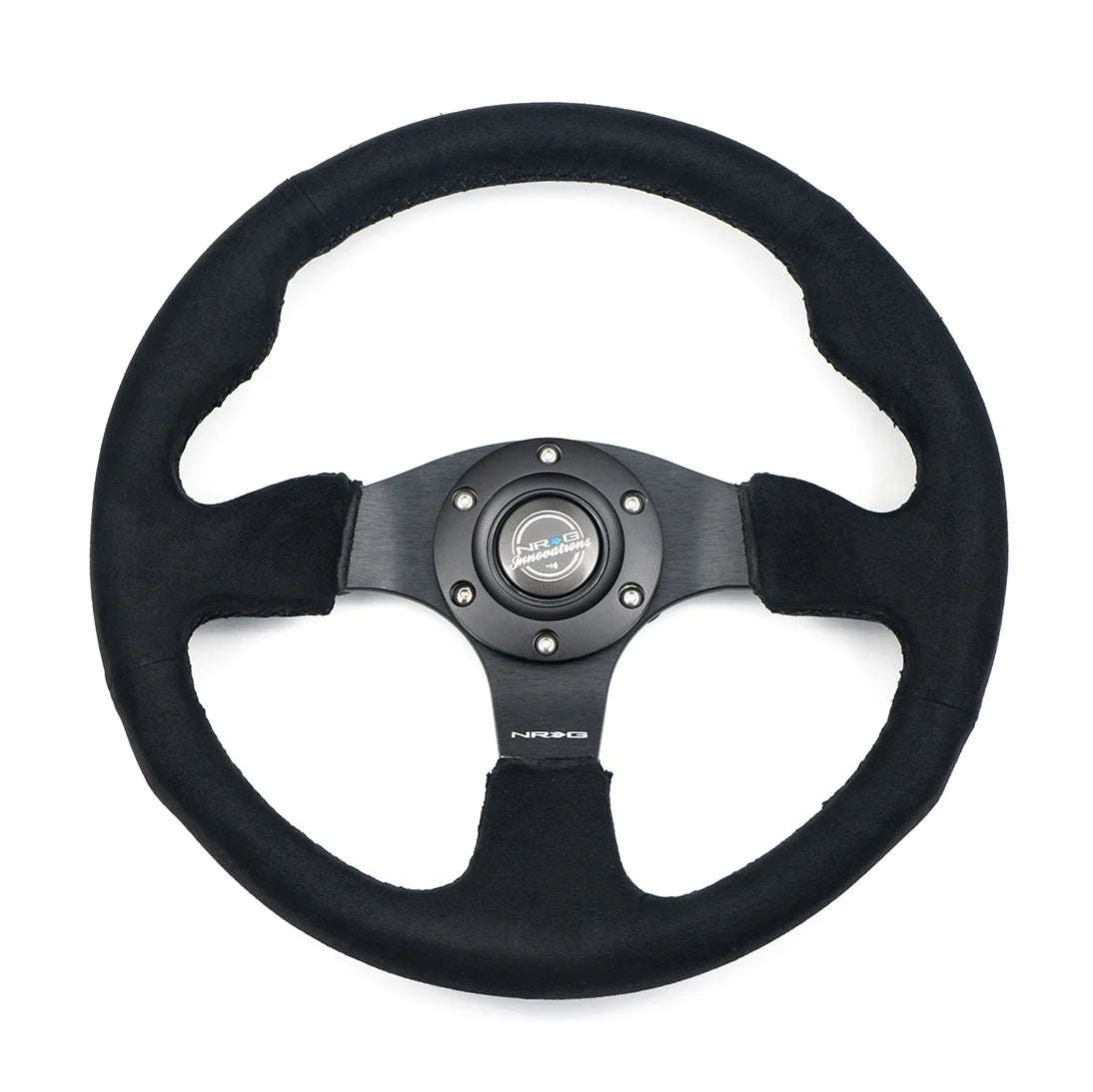 NRG Reinforced Steering Wheel 320mm Alcantara Steering Wheel (Black Stitch)