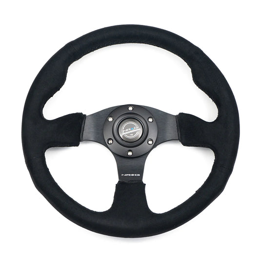 NRG Reinforced Steering Wheel 320mm Alcantara Steering Wheel (Black Stitch)