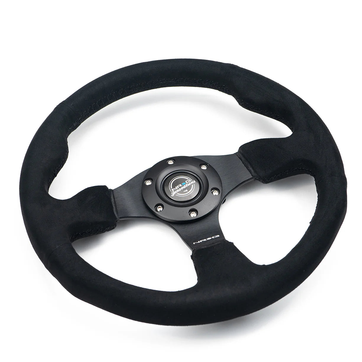 NRG Reinforced Steering Wheel 320mm Alcantara Steering Wheel (Black Stitch)