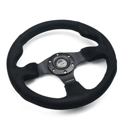 NRG Reinforced Steering Wheel 320mm Alcantara Steering Wheel (Black Stitch)