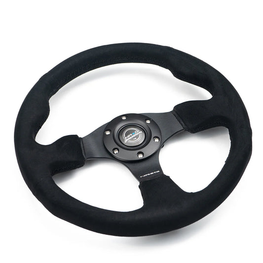 NRG Reinforced Steering Wheel 320mm Alcantara Steering Wheel (Black Stitch)