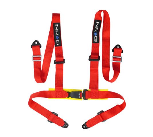 NRG 4 Point Seat Belt Harness Buckle Up (Red)