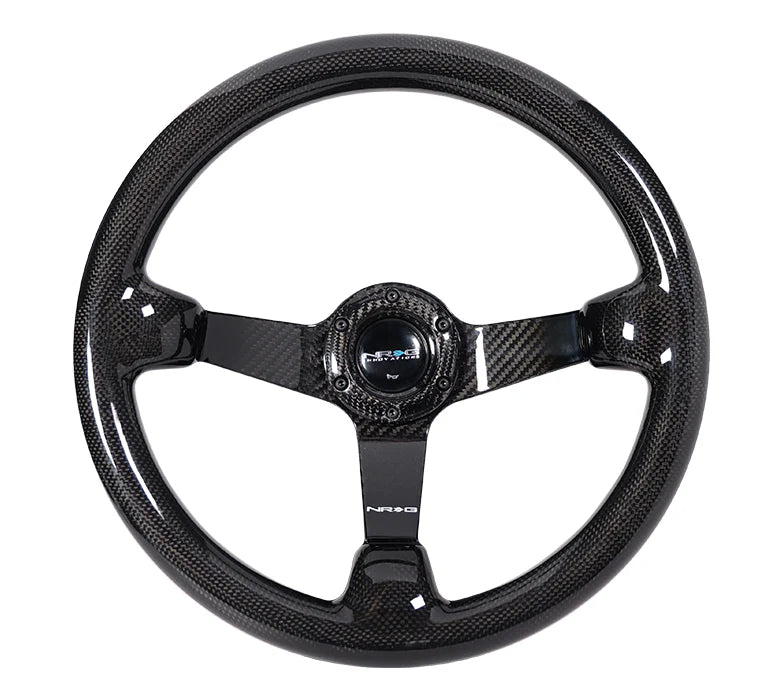 NRG Carbon Fiber Steering Wheel 350mm 3 Inch Deep Dish (All Carbon Fiber)