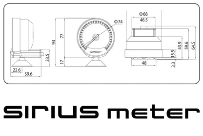 GReddy Sirius 74mm Oil Temperature Gauge