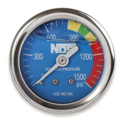 NOS/Nitrous Oxide System GAUGE; N2O BLUE 1-1/2 SS, LIQUID FILLED