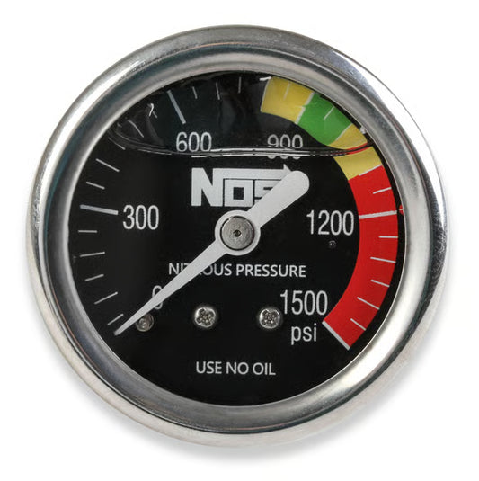 NOS/Nitrous Oxide System GAUGE N2O BLACK 1-1/2,SS, LIQUID FILLED