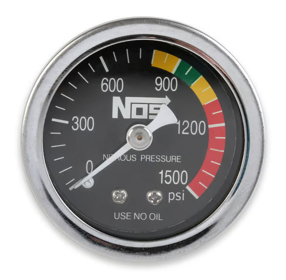NOS/Nitrous Oxide System GAUGE; N2O BLACK 1-1/2  S.S ;DRY