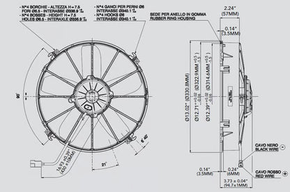 SPAL Electric Fan 1640 CFM | Pusher Fan Design | Straight Style Blades